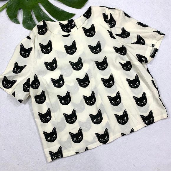 Moon Collection Tops - Moon Collection Cat Lover Blouse NWT